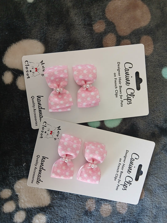 Bows Pink/White